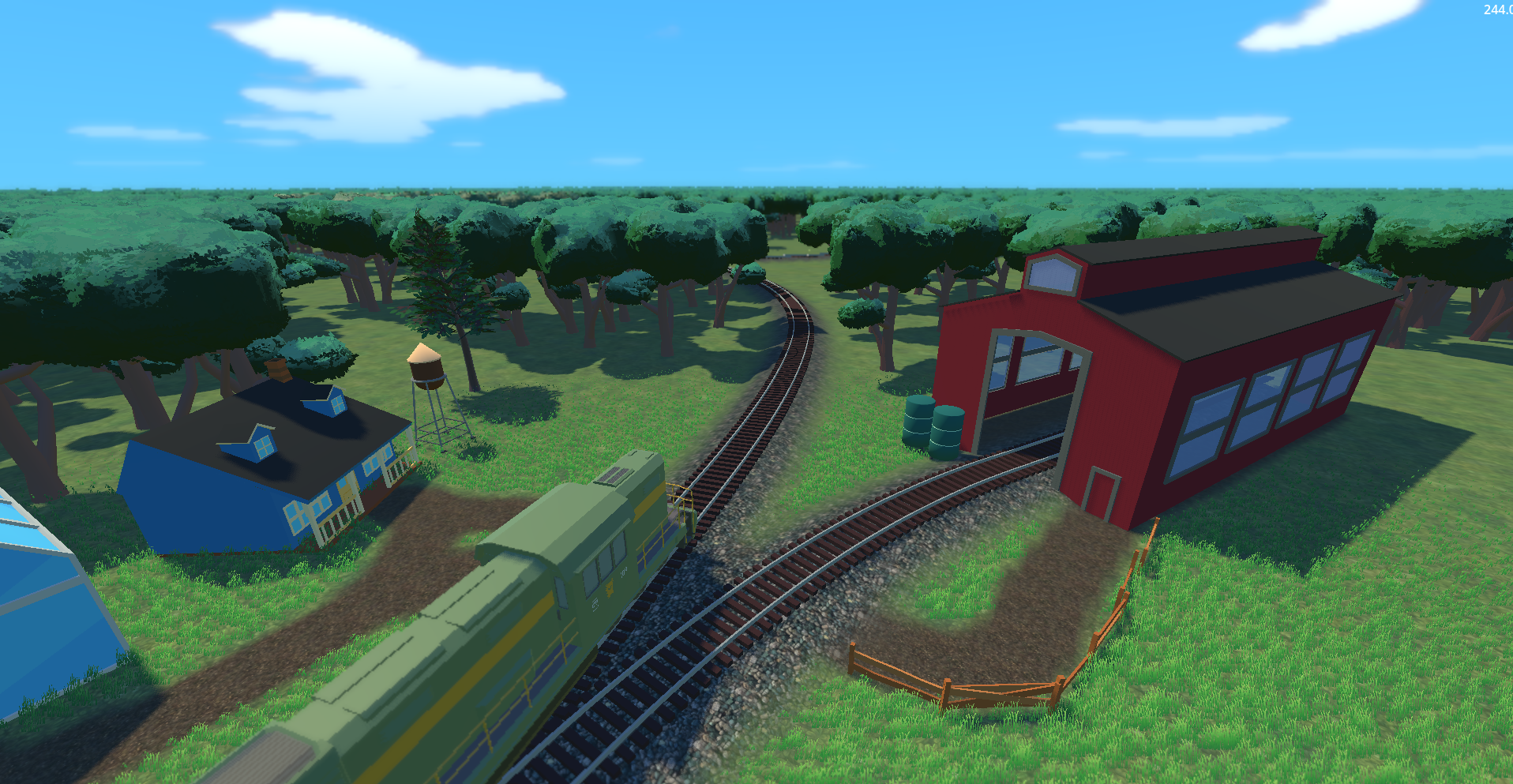 Train tracks building up supporting terrain underneath them